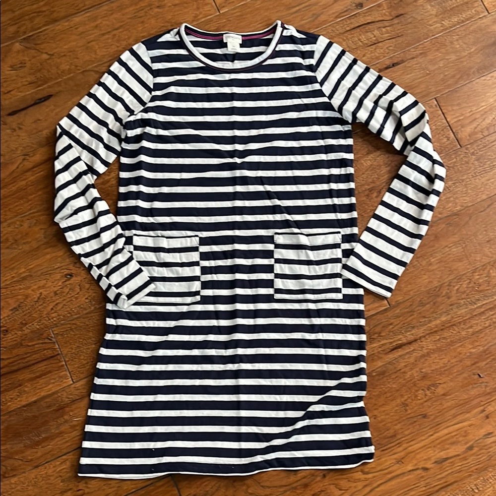 Crewcuts Striped Long Sleeve Dress with Pockets child’s